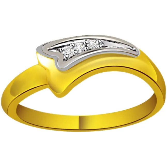 Two -Tone Diamond Gold rings SDR553 -White Yellow Gold rings