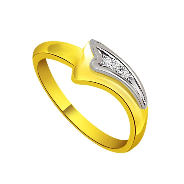Two-Tone Real Diamond Gold Ring (SDR553)