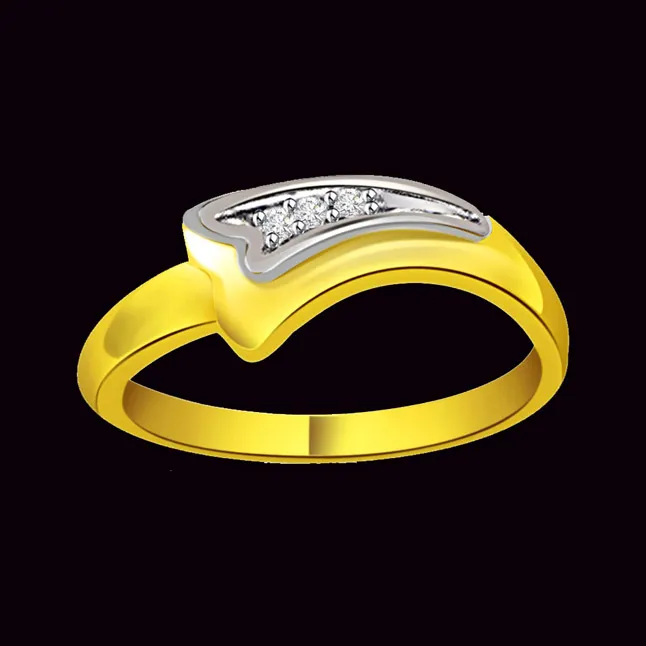 Two-Tone Real Diamond Gold Ring (SDR553)