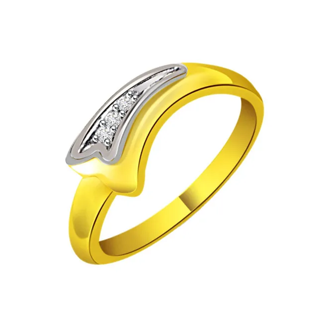 Two-Tone Real Diamond Gold Ring (SDR553)