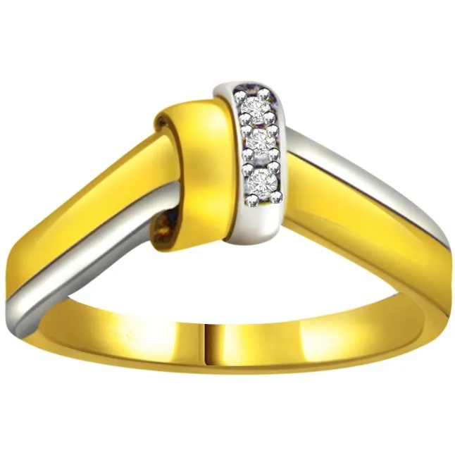 Two -Tone Diamond Gold rings SDR554 -3 Diamond rings
