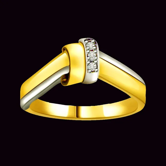 Two-Tone Real Diamond Gold Ring (SDR554)