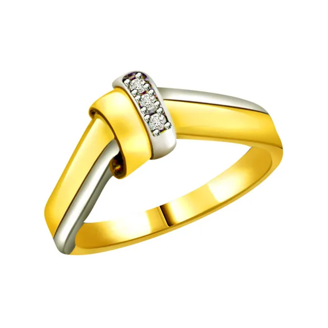 Two-Tone Real Diamond Gold Ring (SDR554)