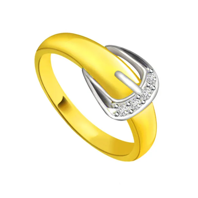 Two -Tone Diamond Gold rings SDR555 -White Yellow Gold rings