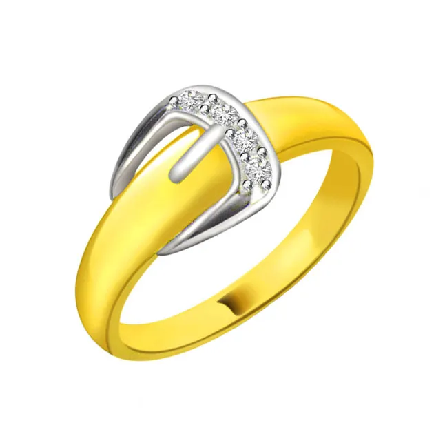 Two -Tone Diamond Gold rings SDR555 -White Yellow Gold rings