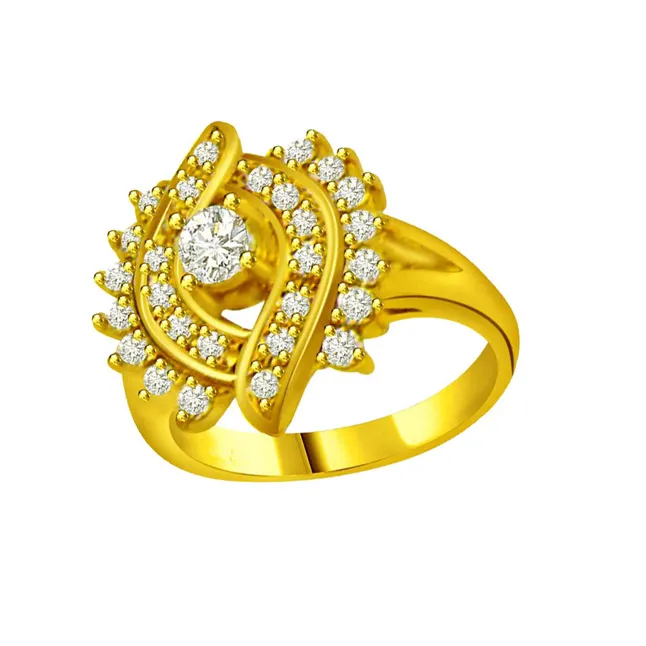 Designer Real Diamond Gold Ring (SDR557)
