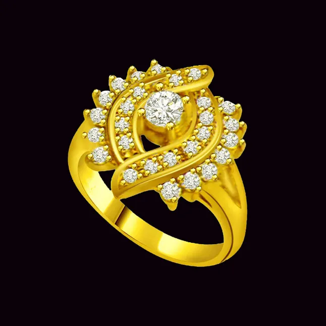 Designer Real Diamond Gold Ring (SDR557)