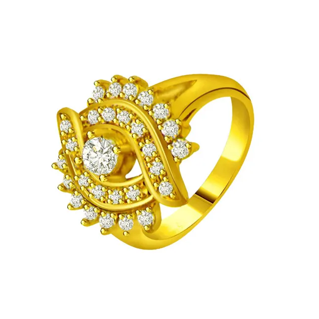 Designer Real Diamond Gold Ring (SDR557)