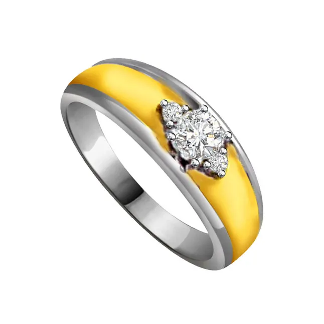 Two-Tone Real Diamond Gold Ring (SDR558)