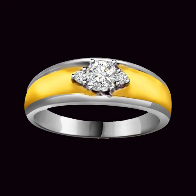 Two-Tone Real Diamond Gold Ring (SDR558)