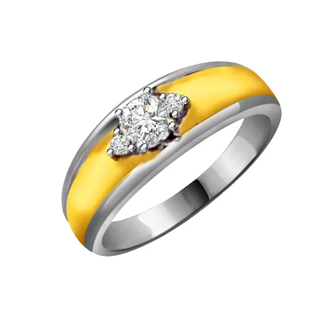 Two-Tone Real Diamond Gold Ring (SDR558)