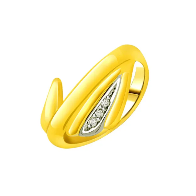 Two-Tone Real Diamond Gold Ring (SDR560)