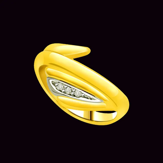 Two-Tone Real Diamond Gold Ring (SDR560)