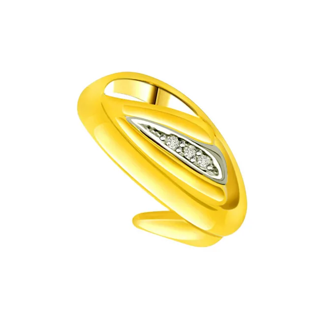 Two-Tone Real Diamond Gold Ring (SDR560)