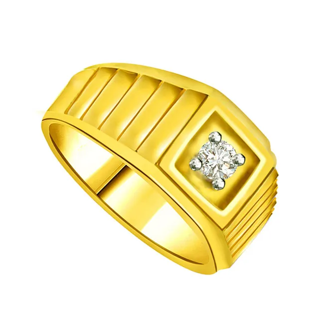 Diamond Solitaire Gold Men's rings SDR562 -Solitaire rings