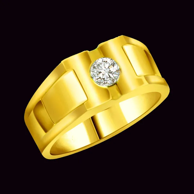 Diamond Solitaire Gold Men's rings SDR563 -Solitaire rings