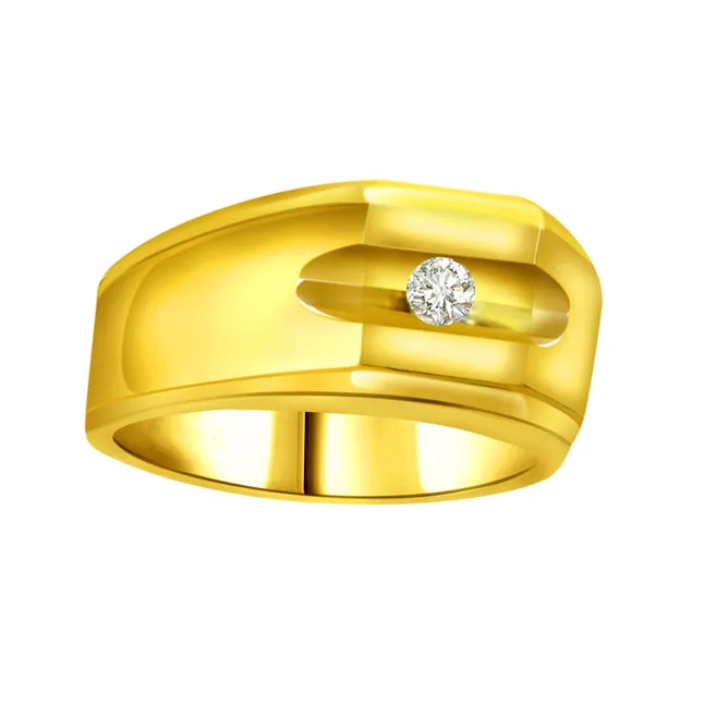 Real Diamond Solitaire Gold Men's Ring (SDR564)