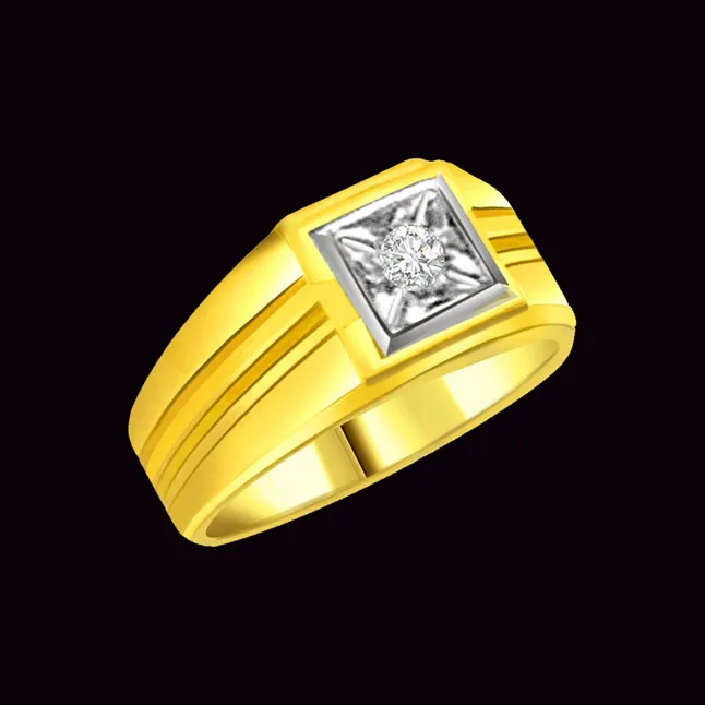 Real Diamond Gold Men's Ring (SDR565)