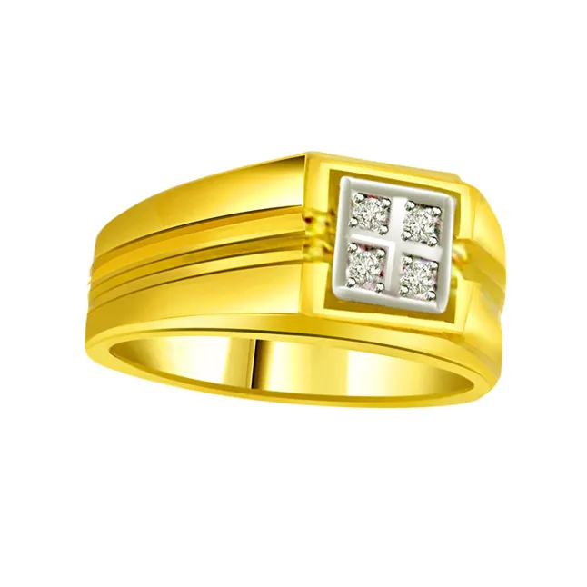 0.20cts Real Diamond 18k Gold Men's Ring (SDR566)