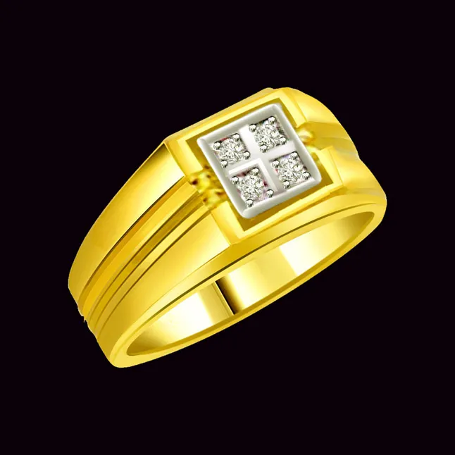 0.20cts Real Diamond 18k Gold Men's Ring (SDR566)