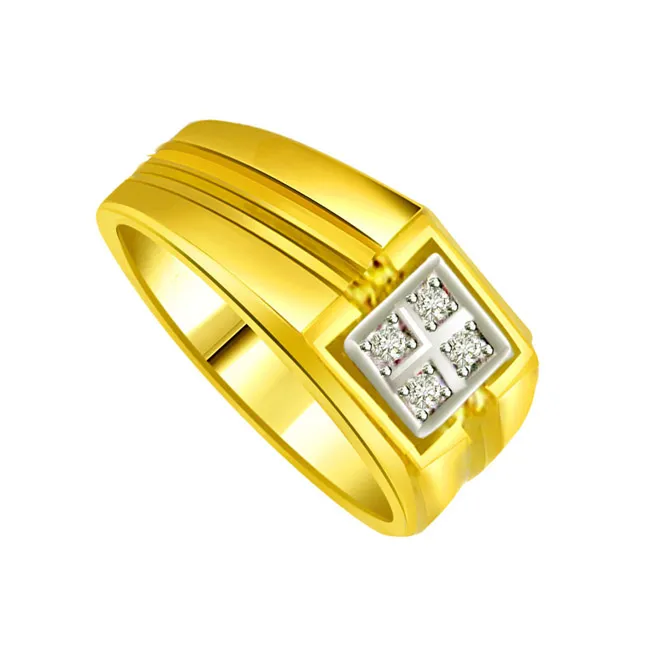 0.20cts Real Diamond 18k Gold Men's Ring (SDR566)