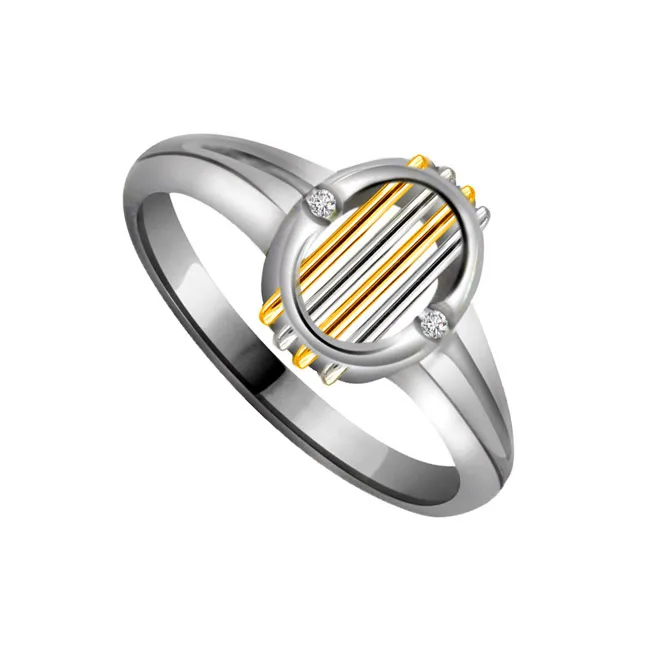 Two -Tone Diamond Gold rings SDR569 -White Yellow Gold rings