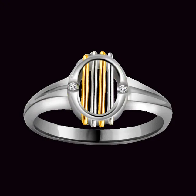 Two-Tone Real Diamond Gold Ring (SDR569)