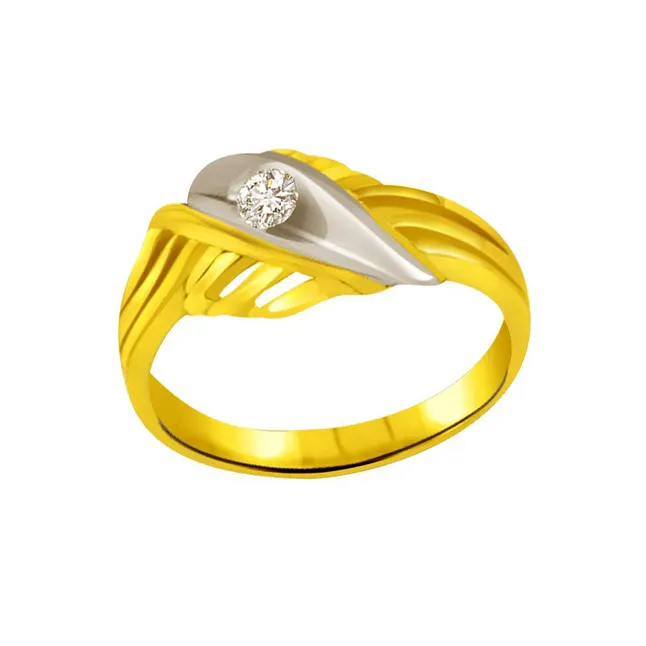 Two-Tone Real Diamond Gold Ring (SDR575)