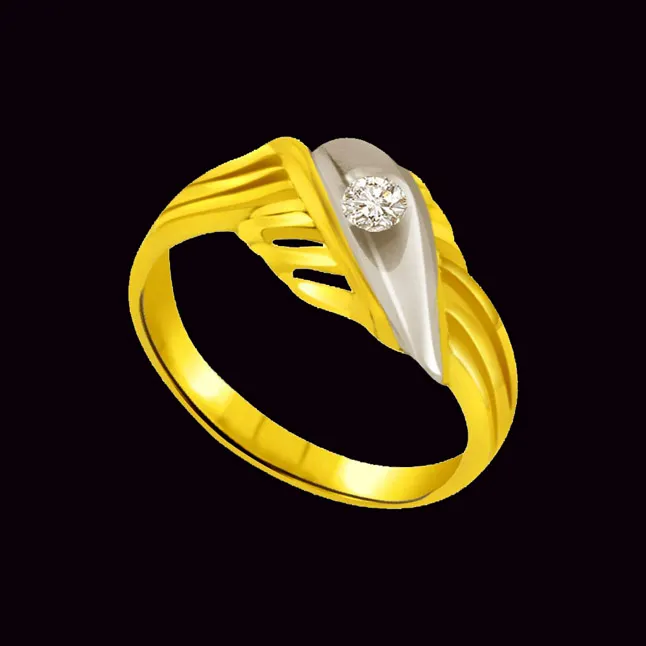 Two-Tone Real Diamond Gold Ring (SDR575)