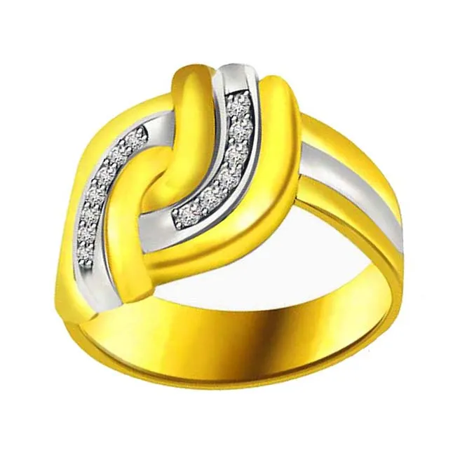 Two-Tone Real Diamond Gold Ring (SDR576)