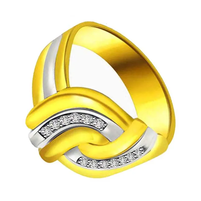 Two-Tone Real Diamond Gold Ring (SDR576)