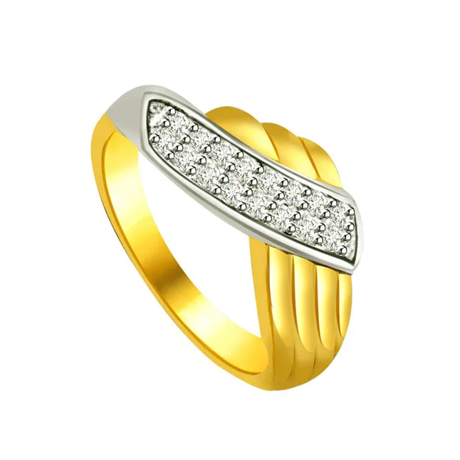 Two -Tone Diamond Gold rings SDR580 -White Yellow Gold rings