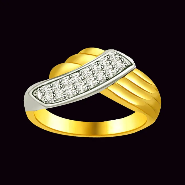 Two-Tone Real Diamond Gold Ring (SDR580)