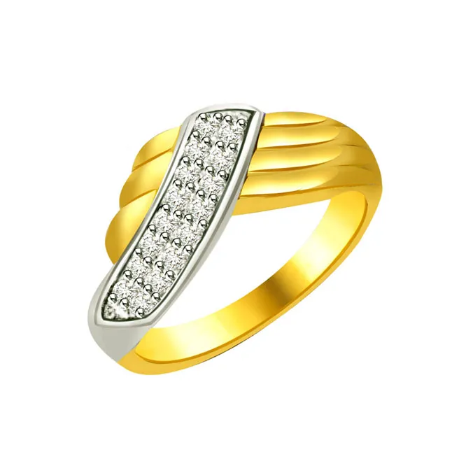 Two-Tone Real Diamond Gold Ring (SDR580)