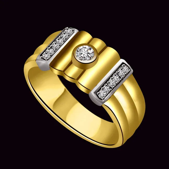 0.20cts Two Tone Real Diamond Designer Ring (SDR584)