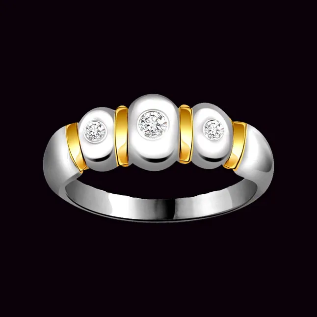 Two-Tone Real Diamond Gold Ring (SDR585)