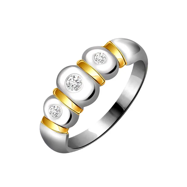Two-Tone Real Diamond Gold Ring (SDR585)