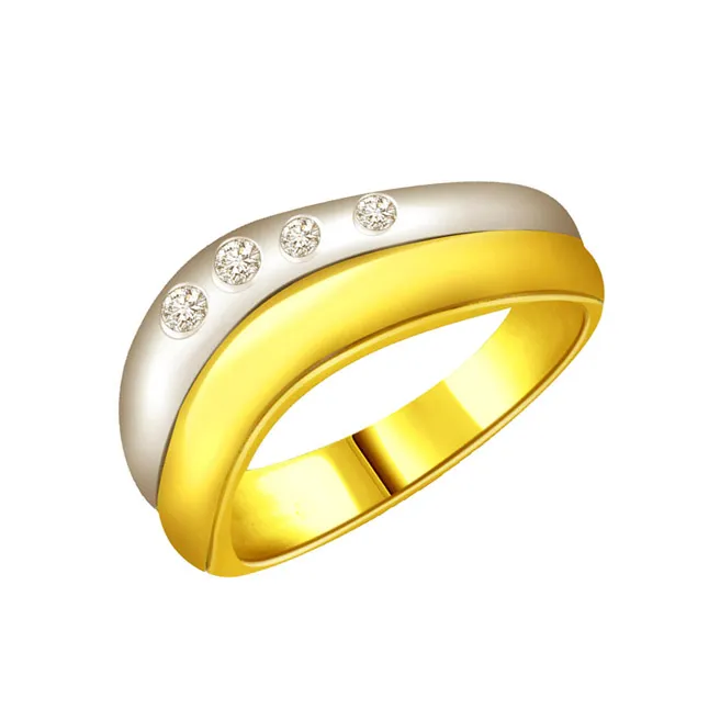 Two -Tone Diamond Gold rings SDR586 -White Yellow Gold rings