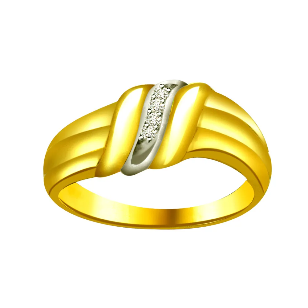 Trendy Diamond Gold rings SDR587 -White Yellow Gold rings