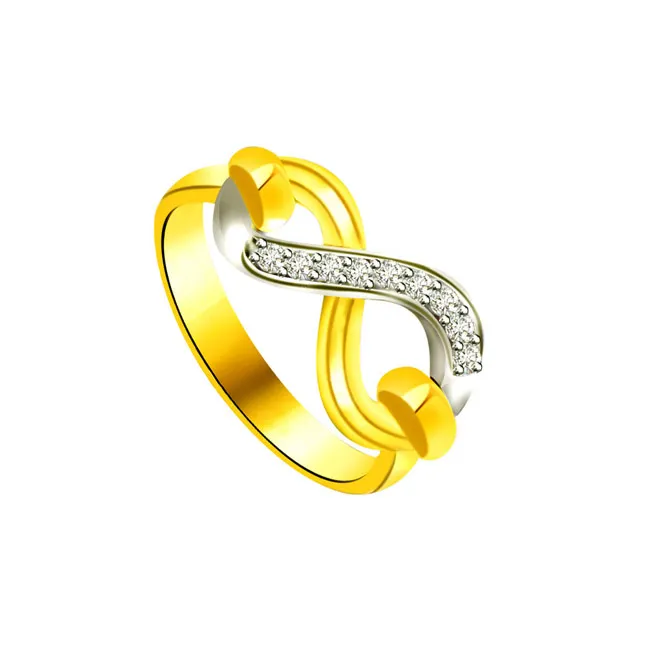 Classic Diamond Gold rings SDR591 -White Yellow Gold rings