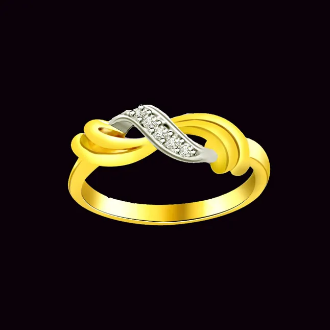 Two-Tone Real Diamond Gold Ring (SDR592)