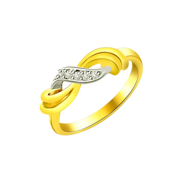 Two-Tone Real Diamond Gold Ring (SDR592)