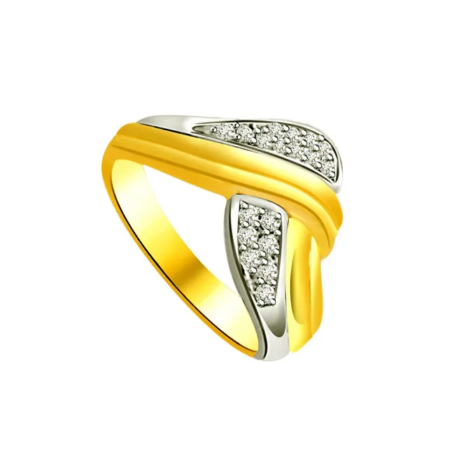 Classic Diamond Gold rings SDR595 -White Yellow Gold rings