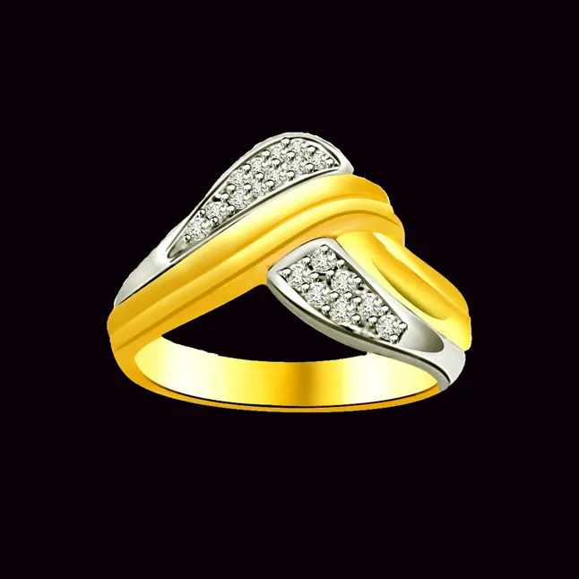 Classic Diamond Gold rings SDR595 -White Yellow Gold rings