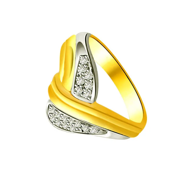 Classic Diamond Gold rings SDR595 -White Yellow Gold rings
