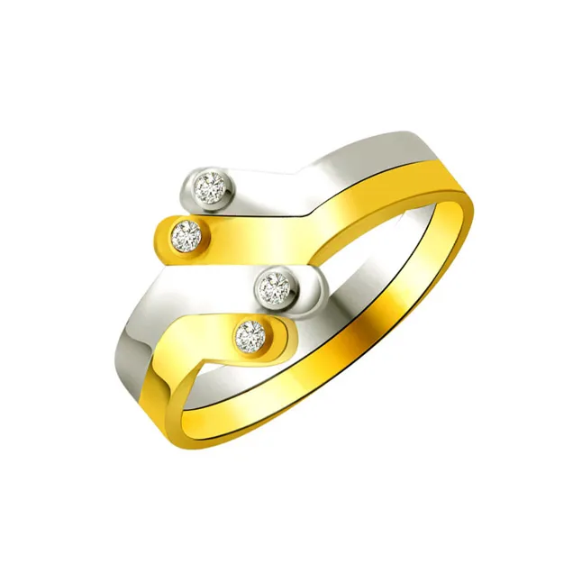 Two-Tone Real Diamond Gold Ring (SDR597)