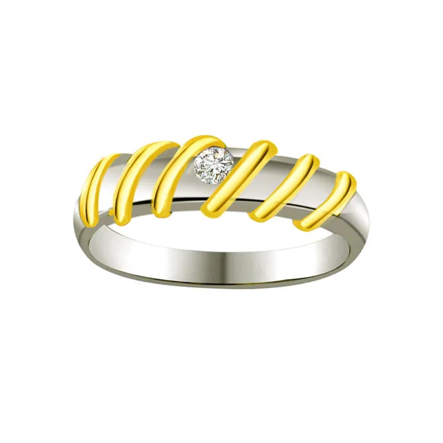 Two-Tone Solitaire Real Diamond Ring (SDR600)