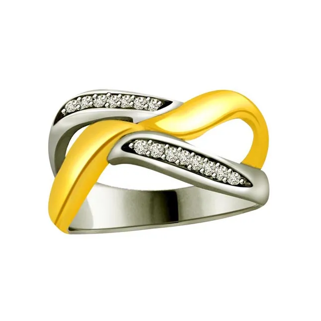 Two-Tone Real Diamond Gold Ring (SDR602)