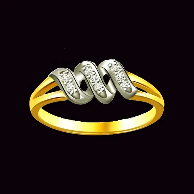 Classic Diamond Gold rings SDR604 -White Yellow Gold rings