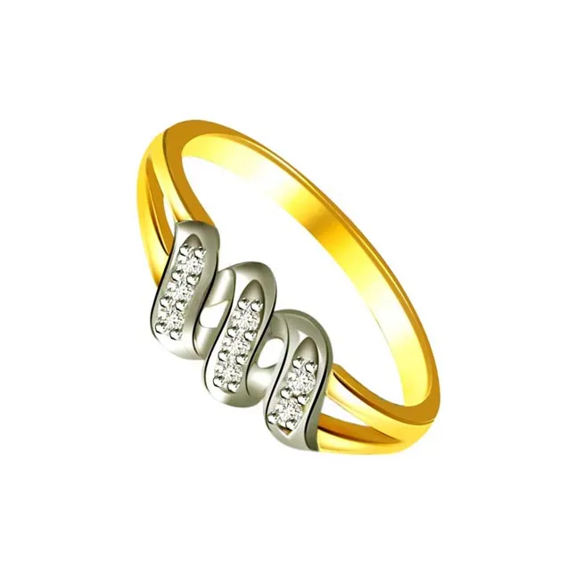 Classic Diamond Gold rings SDR604 -White Yellow Gold rings